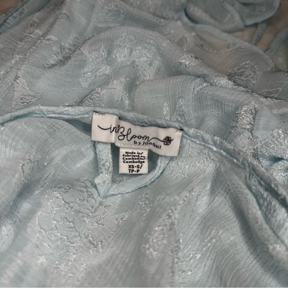 In Bloom by Jonquil Soft Blue Lace Robe - Picture 3 of 4